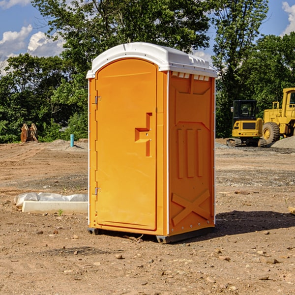 can i customize the exterior of the portable toilets with my event logo or branding in Russell Illinois